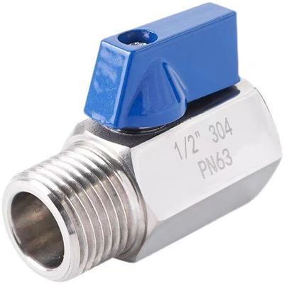 Válvula de bola pequeña igual 1/8 "WZ de acero inoxidable 304 316 FF 1000PSI/PN63 Manual de tornillo