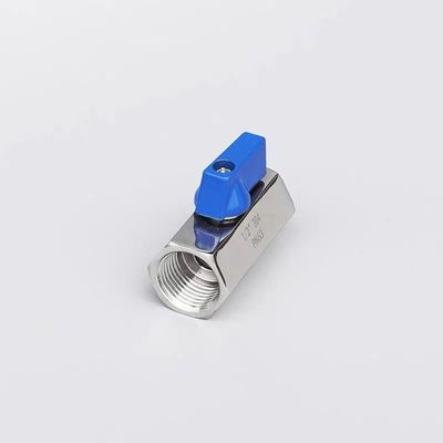Válvula de bola pequeña igual 1/8 "WZ de acero inoxidable 304 316 FF 1000PSI/PN63 Manual de tornillo