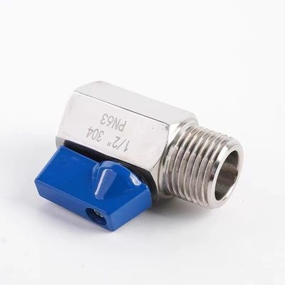 Válvula de bola pequeña igual 1/8 "WZ de acero inoxidable 304 316 FF 1000PSI/PN63 Manual de tornillo