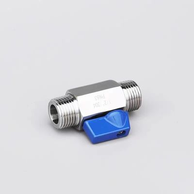 Válvula de bola pequeña igual 1/8 "WZ de acero inoxidable 304 316 FF 1000PSI/PN63 Manual de tornillo