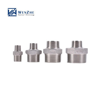 304/316L de acero inoxidable BSP/NPT Filamento masculino Hexagonal pezón para medios de agua 1/4''-4.0