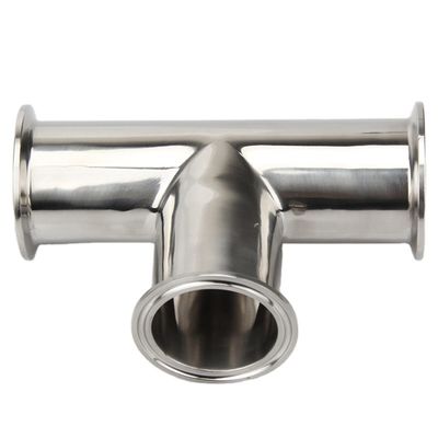 Instalación rápida SS304 316L Tri Clamp Igual Tee Pipe ajuste para la conexión de la industria alimentaria