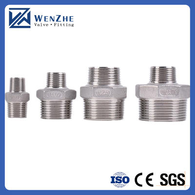 304/316L de acero inoxidable BSP/NPT Filamento masculino Hexagonal pezón para medios de agua 1/4''-4.0