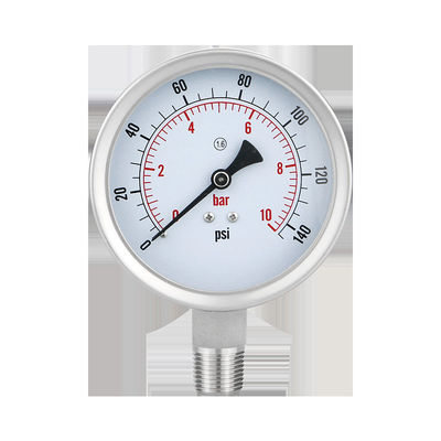 Conexión de hilo WZ 100mm 304SS Medidor de presión de acero inoxidable Código de cabeza cilíndrica
