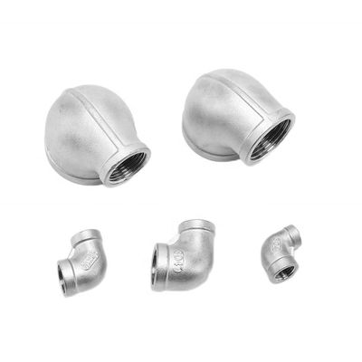 90 grados de codo galvanizado de hierro maleable / acero inoxidable 201 304 316 Accesorios de tuberías NPT BSPT BSPP