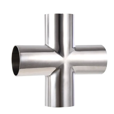 WZ ISO Standard Size 4 Way Elbow Pipe Fitting en acero inoxidable 304/316 para uso sanitario