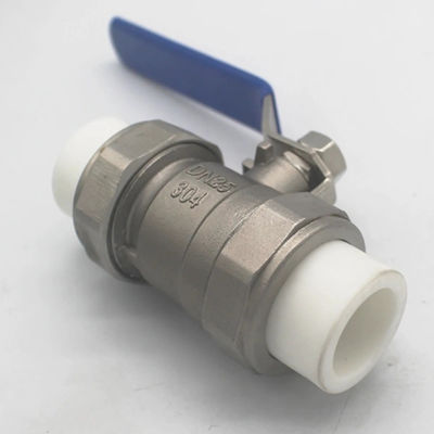 Válvula de bolas de agua de doble unión de acero inoxidable para aplicaciones industriales