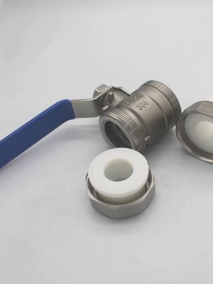 Válvula de bolas de agua de doble unión de acero inoxidable para aplicaciones industriales