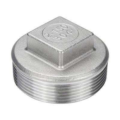 Acero inoxidable 304 201 Tubo fundido encaje cabeza cuadrada enrejado con enchufe de clase 150 2' NPT macho roscado