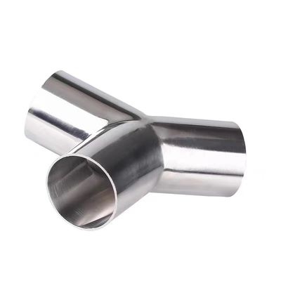 1/8"--4" Plata WZ DN50 SS304 316L Acero inoxidable Sanitario Tipo Y Adaptador de tubería Tee