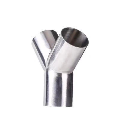 1/8"--4" Plata WZ DN50 SS304 316L Acero inoxidable Sanitario Tipo Y Adaptador de tubería Tee