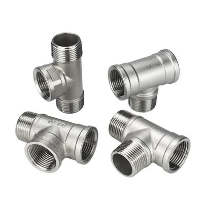 Acero inoxidable sanitario, 3 vías, encaje de tuberías de rosca con rosca masculina, con fundición SS304