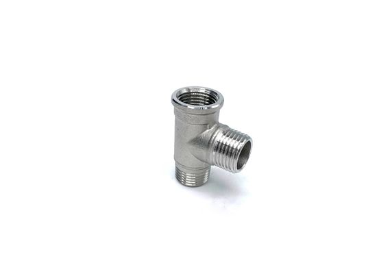 Acero inoxidable sanitario, 3 vías, encaje de tuberías de rosca con rosca masculina, con fundición SS304