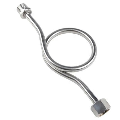 WZ Acero inoxidable 1/2 Medidor de presión anillo de hombre a mujer Sifón para medidores de presión