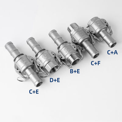 Acero inoxidable 304 316 de acoplamiento rápido de camlote de tipo B BSPT NPT con rosca