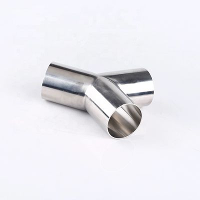 Acero inoxidable garantizado 304 316 Tubo de ajuste de 45 grados Tee Y Tipo Tee con fundición igual