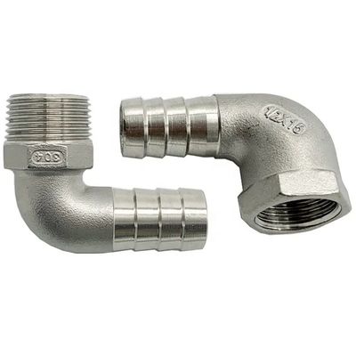 Acero inoxidable 304 316 90 grados macho manguera de codo barba 1/4''-4.0' BSP macho x 16 mm