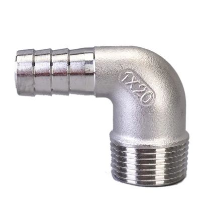 Acero inoxidable 304 316 90 grados macho manguera de codo barba 1/4''-4.0' BSP macho x 16 mm