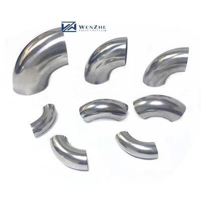 OEM soportado de acero inoxidable 304 316 curvas de soldadura de tubería Codo 90 180 grados curvas 3A DIN