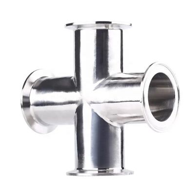 Fundición de tubos de acero inoxidable sanitario de SS304 316 de 4 vías