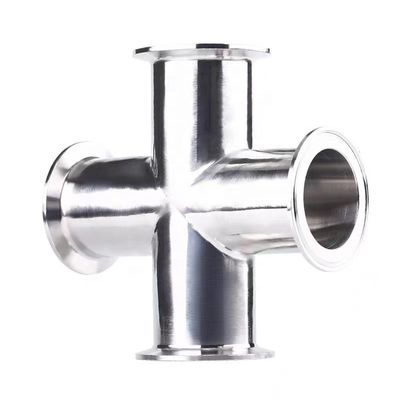 Fundición de tubos de acero inoxidable sanitario de SS304 316 de 4 vías