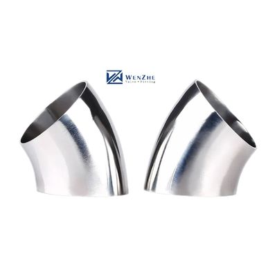 Conexión de soldadura sanitaria forjada SS304 316L Codo de 45 grados para aceite agua gas leche