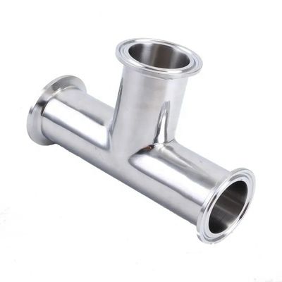 Gas de agua de aceite 3A DIN Código de cabeza cilíndrica SS316L 304 Clampada estándar sanitaria Tee 1/4''-6