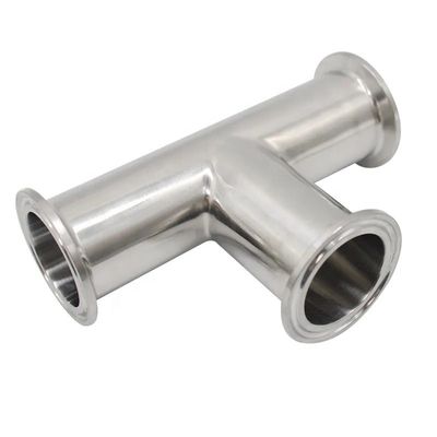 Gas de agua de aceite 3A DIN Código de cabeza cilíndrica SS316L 304 Clampada estándar sanitaria Tee 1/4''-6