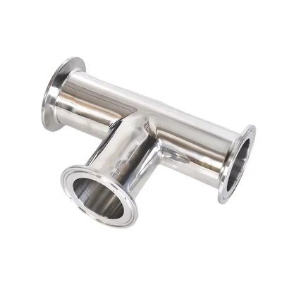 Gas de agua de aceite 3A DIN Código de cabeza cilíndrica SS316L 304 Clampada estándar sanitaria Tee 1/4''-6
