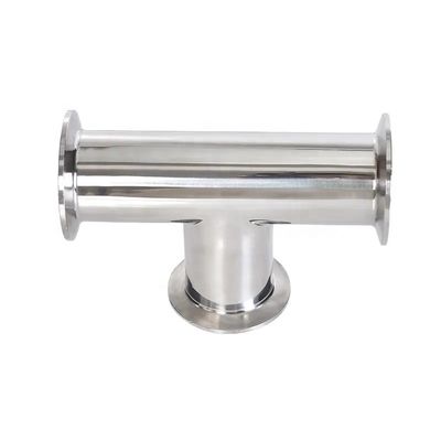 Gas de agua de aceite 3A DIN Código de cabeza cilíndrica SS316L 304 Clampada estándar sanitaria Tee 1/4''-6