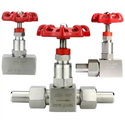Plata 304 316 de acero inoxidable J13W-160P válvula de aguja de hilo interno válvula de aguja