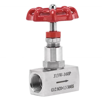 Plata 304 316 de acero inoxidable J13W-160P válvula de aguja de hilo interno válvula de aguja