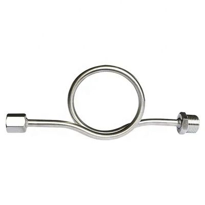 SS304 316 316L Anillo redondo 6000 PSI 1/2 NPT BSPT Medidor de presión giratorio tubo de sifón Snubber