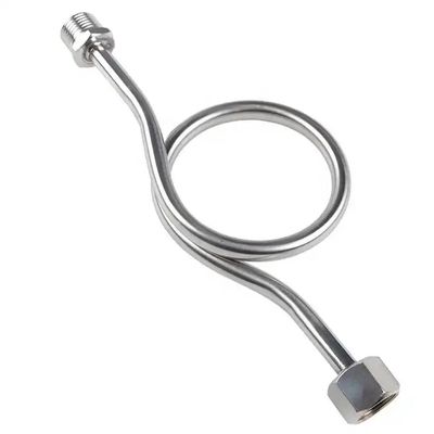 SS304 316 316L Anillo redondo 6000 PSI 1/2 NPT BSPT Medidor de presión giratorio tubo de sifón Snubber