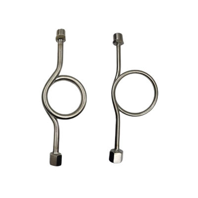 SS304 316 316L Anillo redondo 6000 PSI 1/2 NPT BSPT Medidor de presión giratorio tubo de sifón Snubber